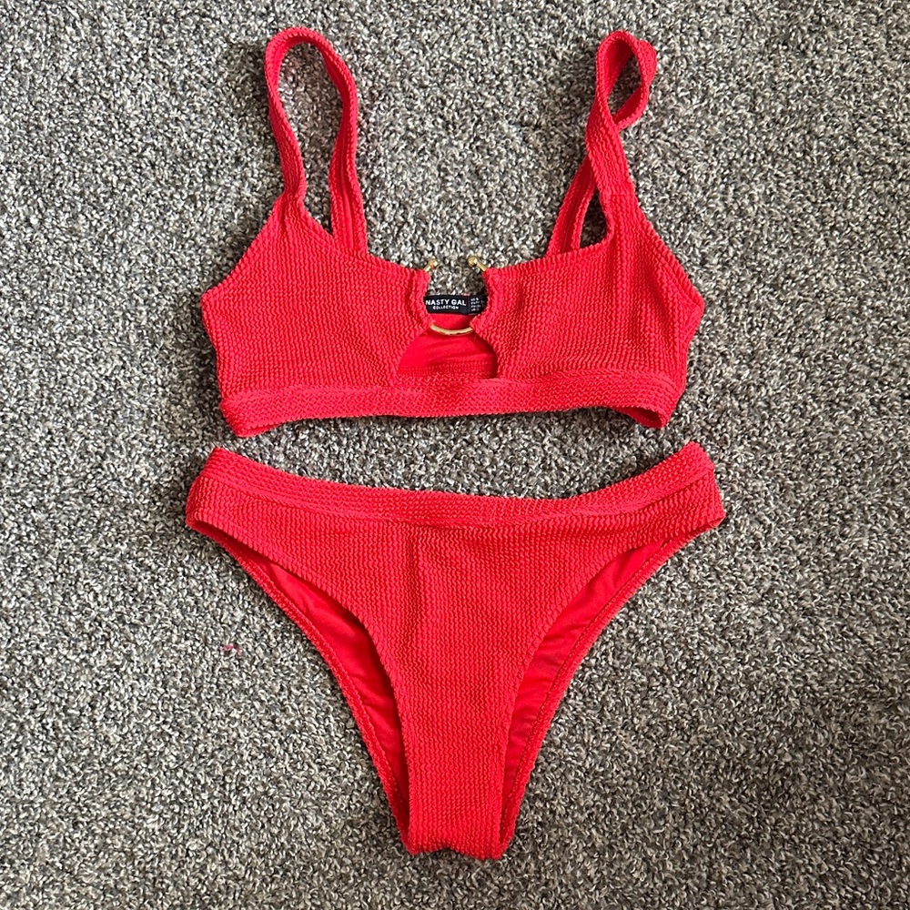 Nasty Gal Vibrant Red Bikini Set